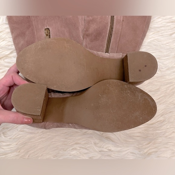 Coconuts by Matisse Tan Genuine Suede Over the Knee Heeled Boots Size 7.5 - Picture 5 of 11